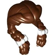 Hair Parted in Center, Two Front Braids with White Bands print