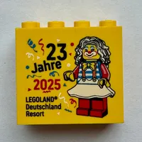 Brick 2 x 4 x 3 with '23 Jahre 2025 LEGOLAND Deutschland Resort'