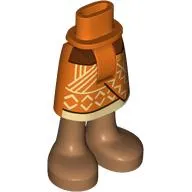 Minidoll Hips and Mid-Length Skirt with Tan Decorations, Medium Nougat Bare Feet print