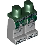 Hips and Light Bluish Gray Legs with Dark Green Armor, Chain Belt and White Claws Print