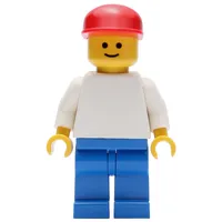 White Torso, Blue Legs, Red Cap (3626a Head)