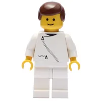 Man, White Jacket with Zipper, White Legs, Brown Hair