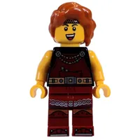 Viking, Dark Red Overalls, Dark Orange Hair