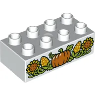 Duplo Brick 2 x 4 with Pumpkin, Corn and Sunflowers Print