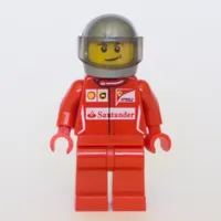 Race Driver, Red Torso, Red Legs, Dark Pearl Helmet, Ferrari