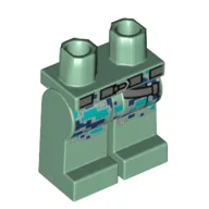 Hips and Sand Green Legs with Dark Purple/Dark Turquoise Squares, Dark Bluish Grey Belt print