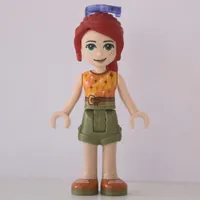 Mia - Orange Top, Olive Green Skirt, Sunglasses