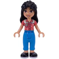 Liann - Coral Top, Dark Azure Pants