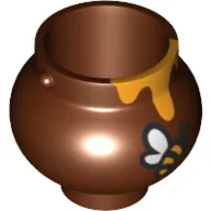 Minifig Pot Small with Handle Holders and Dripping Honey and Bee Print