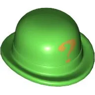 Hat, Bowler with Gold Question Mark Print