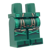 Hips and Dark Green Legs with Green and Copper Armor, Knee Straps and Black Zoris Print