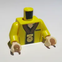 Torso Jacket with Black Undershirt and Gold Medal Print, Yellow Arms, Light Nougat Hands