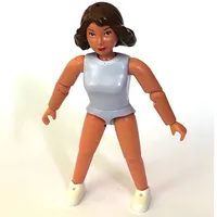 Belville Figure Articulated Elbows, Female, Brown Hair, Light Violet Torso with Lace Collar Print