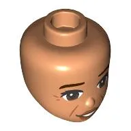 Minidoll Head, Dark Brown Eyebrows, Eyes, Crows Feet, Wrinkles, Nougat Lips