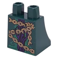 Hips and Legs Under Dress/Robe with Dark Purple Lines/Vines, Gold Chain print