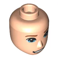 Minidoll Head Male with Blue Eyes, Open Mouth Smile with Teeth Print