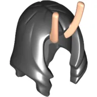 Hair with Antennas, Long Wavy with Center Part and 2 Light Nougat Antennae Pattern