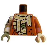 Torso, Tan Bandages, Olive Green Scaled Chest print, Tan Arms, Olive Green Hands