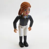 Belville Figure Fixed Elbows, Child, Female, Dark Orange Hair, White Shorts, Black Shirt with Gold Buttons and Collar, Black Boots (Horse Rider)