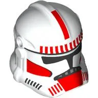 Helmet Clone Trooper Phase 2, Closed Front, Holes for Visor with Black Visor, Red Markings print