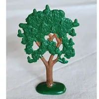 Plant, Tree Flat Fruit Painted without red Painted Apples with solid base (1950's version)