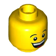 Minifig Head Bluecoat Soldier, Large Smile / Sad with Tear