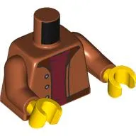 Torso, Jacket, Nougat Collar, Dark Red Shirt print, Dark Orange Arms, Yellow Hands