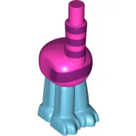 Minifig Creature Body, 4 Medium Azure Legs, Long Neck with Magenta Stripes Print (Troll)