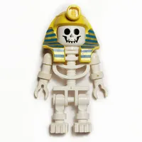 Skeleton, Standard Face, Mummy Headdress, Blue and Gold Stripes