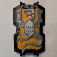 Large Figure Shield, 2 x 2 Brick Relief, Dragon with Bright Light Orange and Black Print