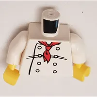 Torso Chef with 8 Buttons, Long Red Neckerchief / '2011 The LEGO Store Toronto, Canada' Print, White Arms, Yellow Hands