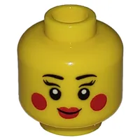 Minifig Head, Red Cheeks and Lips, Smile, Open Mouth / Closed Mouth Print