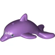 Animal, Dolphin, Jumping with Bottom Axle Holder and Blue Eyes and White Decorative Trim on Forehead Print