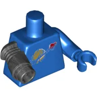 Torso Worn Classic Space Logo Print, Blue Left Arm and Hand, Pearl Titanium Mechanical Right Arm