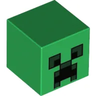 Minifig Head Special, Cube with Creeper Face Print