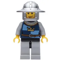 Knight, Dark Blue, Wide Brim Helmet, Cheek Lines