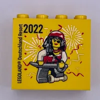 Brick 2 x 4 x 3 with 'LEGOLAND Deutschland Resort 2022' Pirate Woman Print