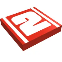 Tile 2 x 2 with White Bold "2" Print