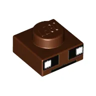 Plate 1 x 1 with White and Black Squares/Eyes