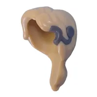 Minifig Hair Long with Dark Bluish Grey Cochlear Implant Pattern