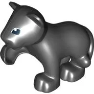 Duplo Animal Panther Cub with Raised Paw - Angular Eye with White Pupil Print