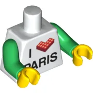 Torso I 'L Brick' PARIS Print, Green Arms, Yellow Hands