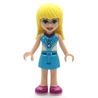 Stephanie - White/Medium Azure Top, Medium Azure Skirt