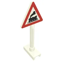 Road Sign Triangle with Train Engine Print