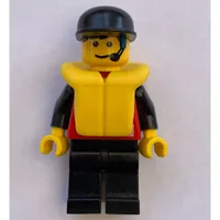 Marine Explorer, Red Shirt with Divers Logo, Black Cap, Yellow Life Vest, Headset