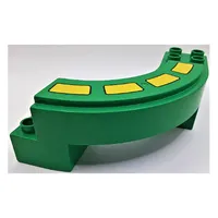 Duplo Road Section, Curve with Yellow Stripes Print