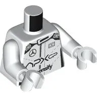 Torso, Race Suit, Mercedes Logo, 'intensify', 'APXGP' print, White Arms and Hands