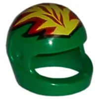 Helmet, Standard with Flames Yellow and Red Print