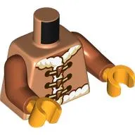 Torso, Coat, Thick White Fur, Tan Laces, Medium Nougat Buttons print, Medium Nougat Arms, Bright Light Orange Hands