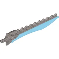 Large Figure Weapon Sword, 11.5L with Sawtooth Back / Trans-Medium Blue Blade